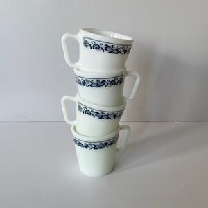 Pyrex milk glass mugs set of 4